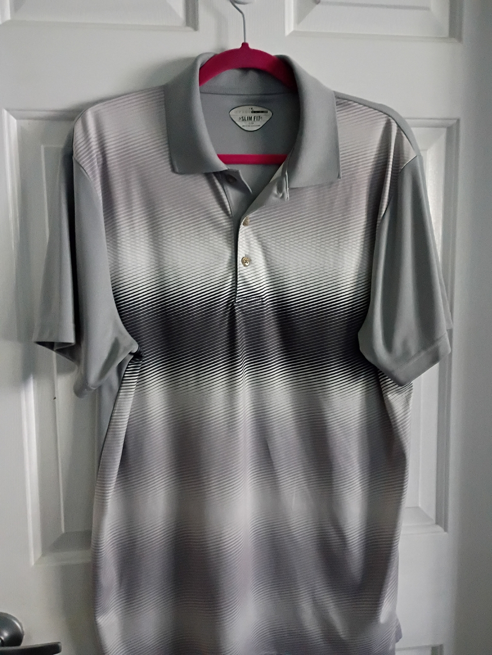 Men's Gray Gradient Golf  Polo Shirt - Slim Fit